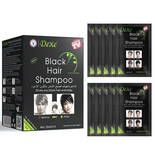 Dexe Black Hair Dye Shampoo- Instant Black Hair Shampoo For Men Women/ Black Hair Color/ Simple To Use/ Long Lasting- Fast Acting/ Natural Ingredients