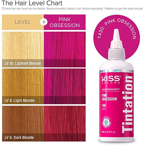 Kiss Tintation Hair Dye - Professional - Quality Colour At Home - Pink Obsession
