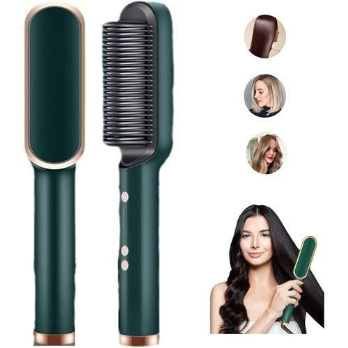 ELECTRIC HAIR STRAIGHTENING BRUSH / HOT COMB / GREEN COLOR