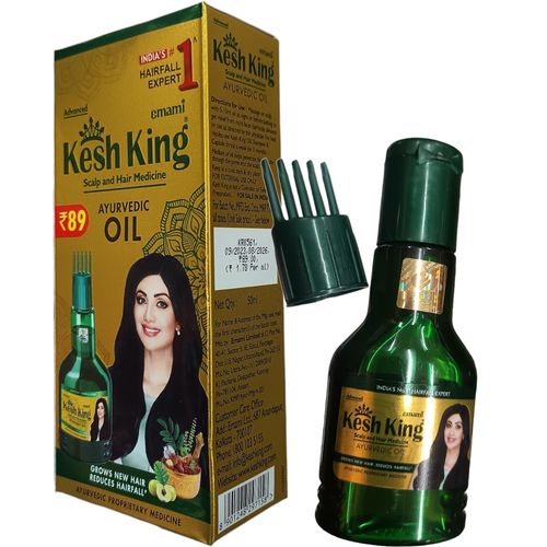 Kesh King Hair & Scalp Ayurvedic Anti Hair Fall Oil As Mahabhringaraj Bhringraj Powder Infused Tonic
