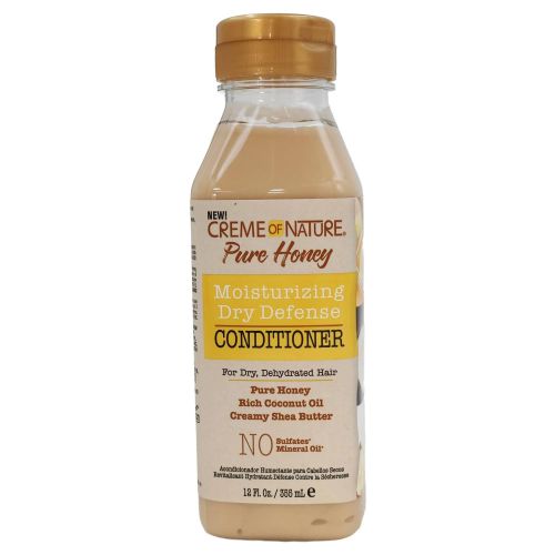 Creme Of Nature Pure Honey, Creamy Shea Butter & Coconut Oil Moisturizing Dry Defense Conditioner. Locks In Moisture, Smoothes, Softens, Controls Frizz & Untangles the hair
