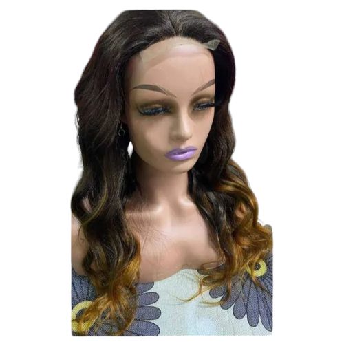 Long closure semi human wig