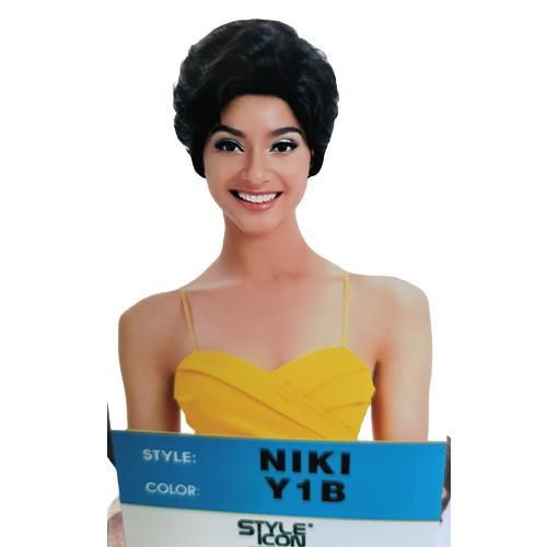 Fashion Idol Human STYLE ICON Nature Lace Pixied Cut Wig NIKI Black Color 1B Short Lace Wig Human Nature Hair Wig For Women