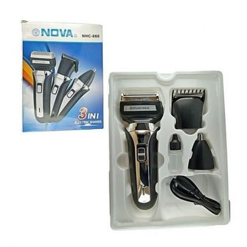 Nova 3 In 1 Rechargale Hair Clippers, Shaver And Nose Trimmer