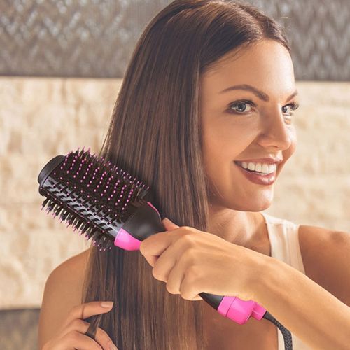 Electric Blow Dryer Brush 3 In 1 Hair Straightener Curler