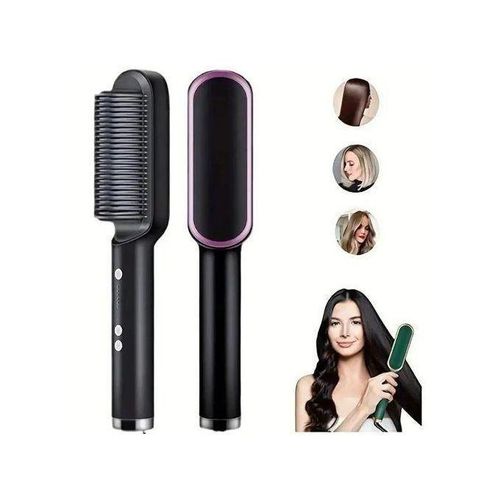 Hair Electric 3 In 1 Comb Brush Ceramic Fast Hair Straightener For Women's Legend Of Korra Hair Straightening Brush With LCD Screen, Temperature Control Display, MULTICOLOR