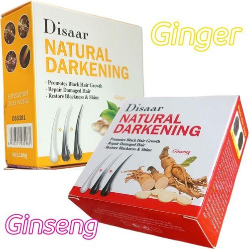 Disaar GINGER + GINSENG Natural HAIR DARKENING Soaps For Blacker Hair Repairs, Restores Shine, Blackening Soap ANTI Graying Grey Hair Shampoo