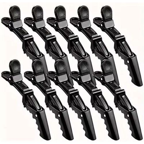 Alligator Hair Clips for Styling Sectioning, 12 Pcs Alligator Clips for Hair, Hair Styling Clips with Wide Teeth & Double-Hinged Design, Professional Salon Hair Clips for Women Girls Men Kids, Black