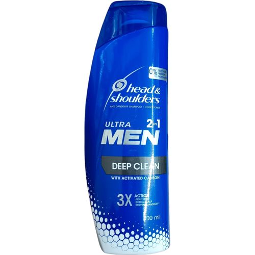 Head & Shoulders Ultra Men ANTI-DANDRUFF 2 In 1 SHAMPOO + CONDITIONER Deep Clean With ACTIVATED CARBON 3X Itch Detox Dandruff nk