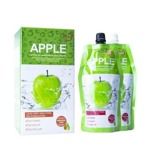 Apple No Ammonia Hair Color Cream, Black – Lead-Free, Non-Toxic, Fast-Acting Formula