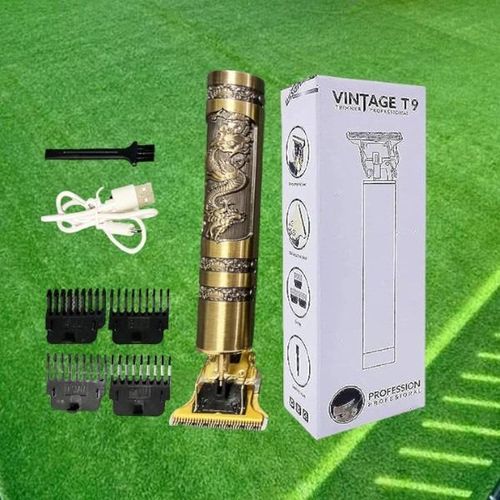 Portable Professional Vintage T9 Golden Dragon Metal Rechargeable Electric Hair Clipper Trimmer Cutting Machine