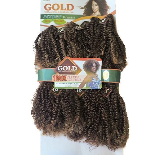 Fashion Idol Synthetic Hair ExtensionNATURE FLOWER 1 PACK A Pack Full Hair Bundles Color PT023 Heat Resistant Fiber For Women