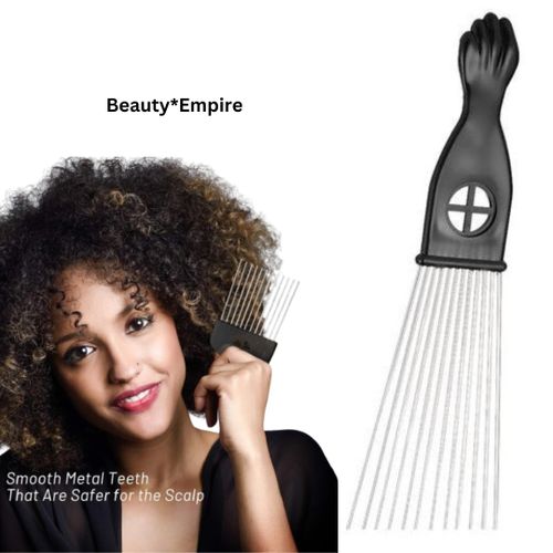 Metal Afro Comb Afro Pick Tool - Wide Toothed Comb Afro Hair Comb Barber Comb Pick Comb Afro Pick Comb Hairdressing Styling Tool for Natural Curly Hair