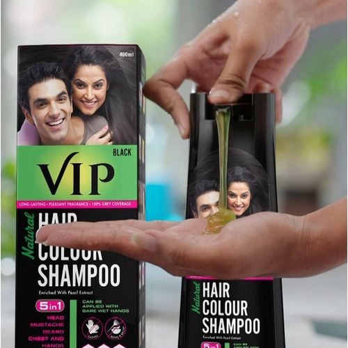 5 in 1 Long-Lasting-Pleasant Fragrance-Hair Colour Shampoo Base Hair Colour Black for Men and Women-420ml.