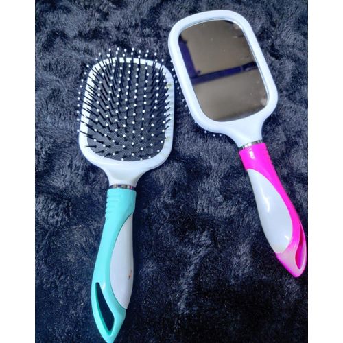 Hair Brush For Detangling Weave/Wig Brush Sculp Massager With Front MIRROR