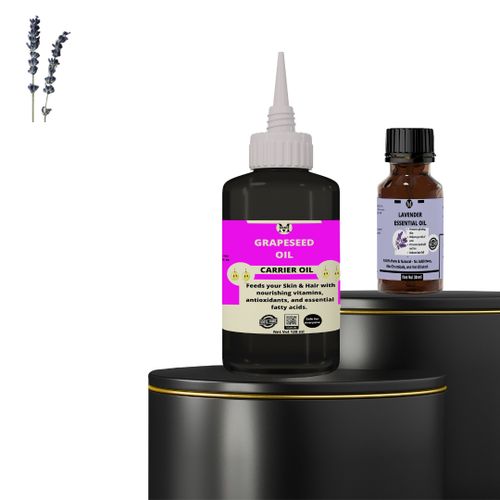 Mekis Lavender Essential Oil (15ml)& Grape Seed Carrier Oil(120ml)