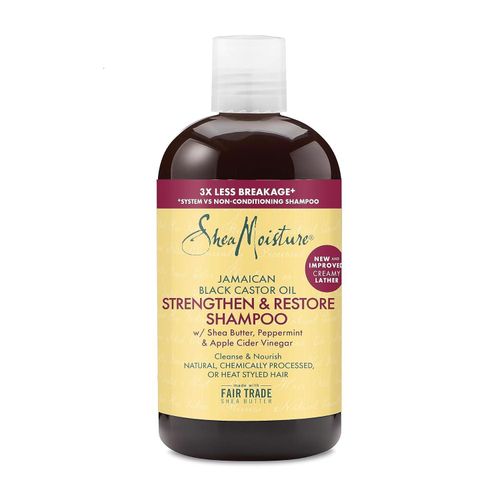 Shea Moisture Strengthen and Restore Shampoo for Damaged Hair 100% Pure Jamaican Black Castor Oil Cleanse and Nourish