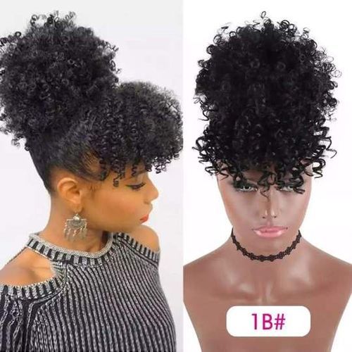 Fashion Afro-kinky-naturally-curly-easy-pineapple-ponytail
