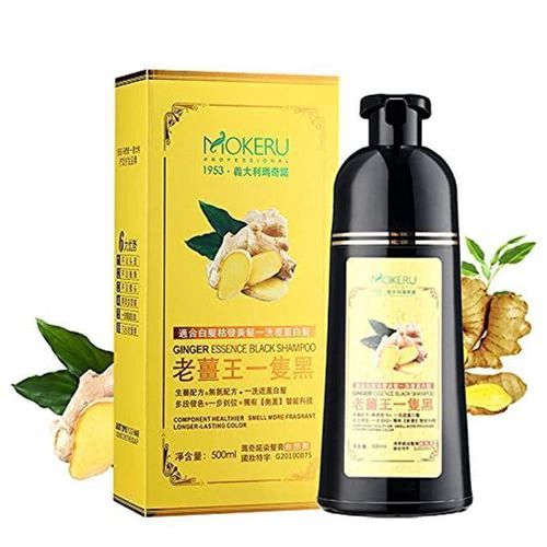 Mokeru ginger Black Hair Shampoo Magic 5 minutes natural black hair dye Component Healthier Smell More Fragrant Longer-Lasting Color