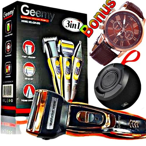Geemy Rechargeable 3 in 1 Hair Shaver // Watch // C15 Bluetooth Subwoofer