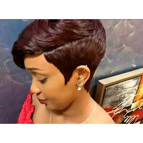 Quality Human hair short pixie wig __99j