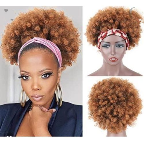 Fashion Classic Semi human curly short headband wig