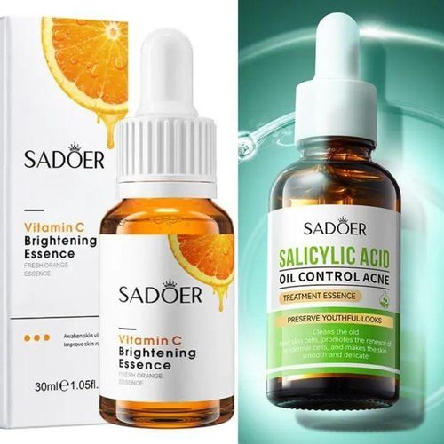 SADOER Salicylic Acid Anti Acne Serum + Vitamin C Face Brightening Serum