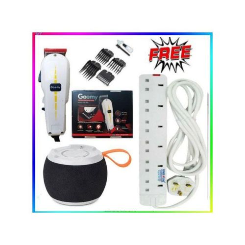 Geemy Professional Hair/Shaving Trimmer Original Machine - Kinyozi + Free Extension & C15 Speaker