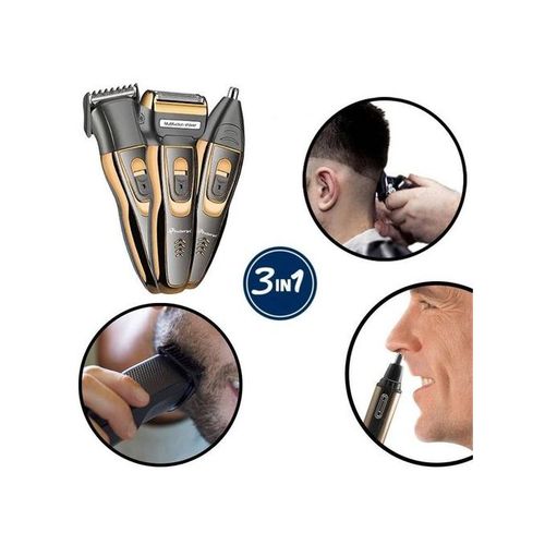 Geemy Original 3in1 Rechargeable Shaver, Clipper, Nose Trimmer Set