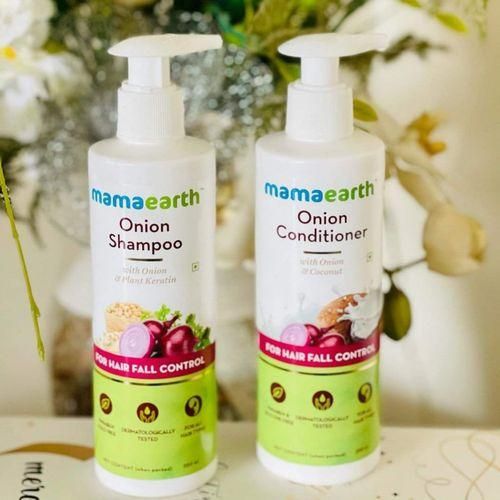 Mamaearth Onion Shampoo + Conditioner For Hair Fall Control Keratin ,