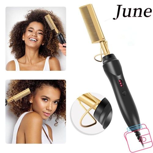 Hot Comb Electric Hair Straighter Hair Curler 2 In 1 Flat Iron For Natural Hair & Wigs Hair Hot Comb Hair Straighter