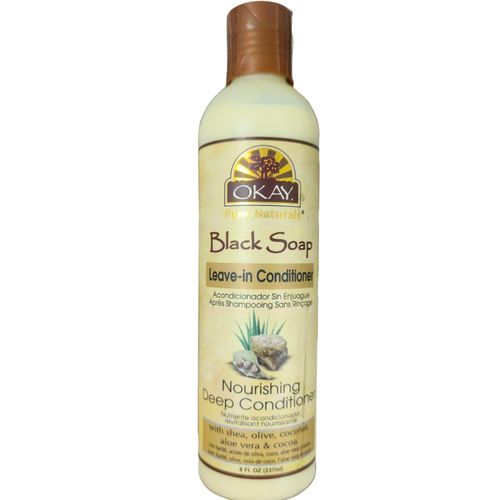 Okay Black Soap Leave-in Nourishing Deep Conditioner With Shea, Olive, Coconut, Aloe Vera & Cocoa bc