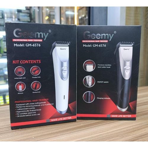 Geemy GM-6576 Professional Hair Clipper & Beard Trimmer – Rechargeable Cordless Shaving Machine