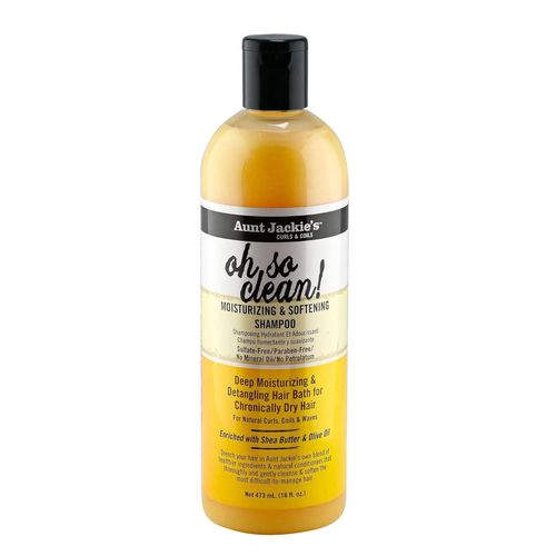 Aunt Jackie'S Curls and Coils Oh So Clean Deep Moisturizing and Softening Hair Shampoo for Natural Curls, Coils and Waves, Enriched shea Butter, 12 oz
