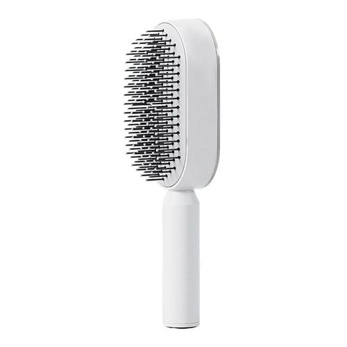 Soft Hair Comb Airflow Massage Comb with Self-cleaning for Anti-static Warm White