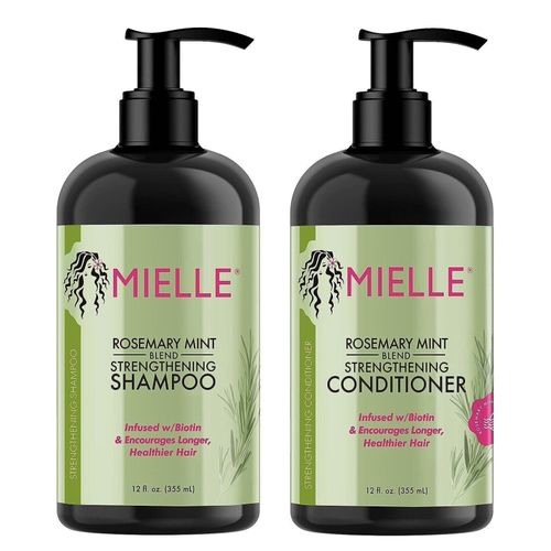 Mielle Organics Rosemary Mint Strengthening Conditioner and Shampoo with Biotin-355ml