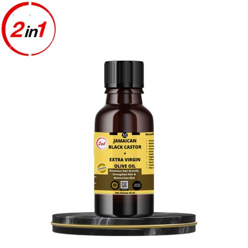 Mekis Jamaican Black Castor+Extra Virgin Olive Oil - 30ml,Promote Hair Growth,Prevent Hair Breakage
