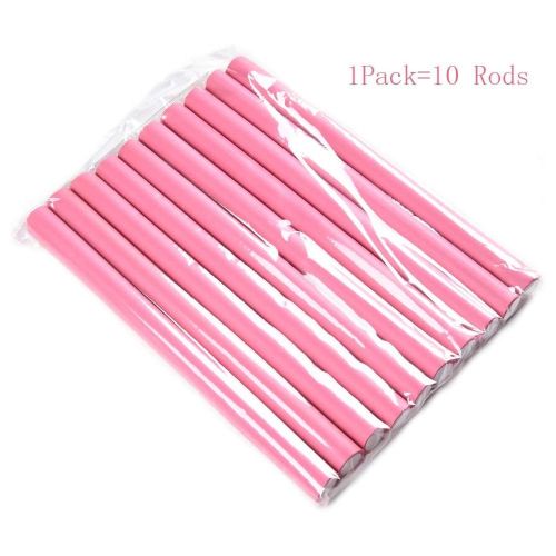 1 Pack (10 Rods) Flexible Curling Rods Set For Small And Medium Hair Curls, Pink