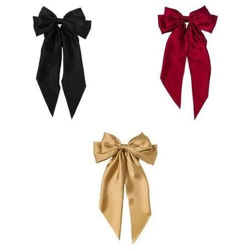 Silky satin hair bows