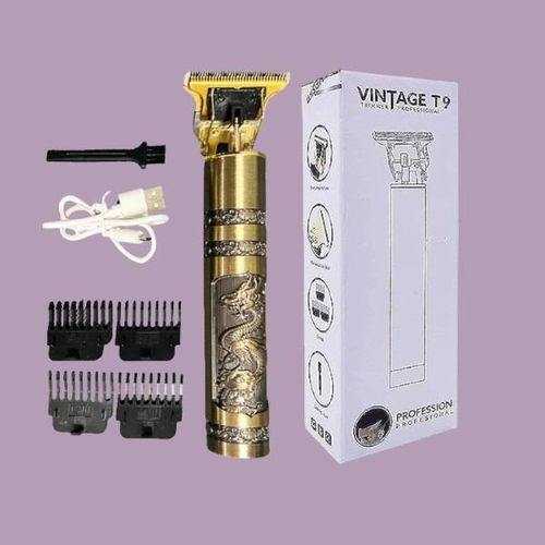 Vintage Inbuilt Battery Modern Technology Classic Design High Grade Blade Metallic Dragon T9 Hair Clipper Trimmer Shaver
