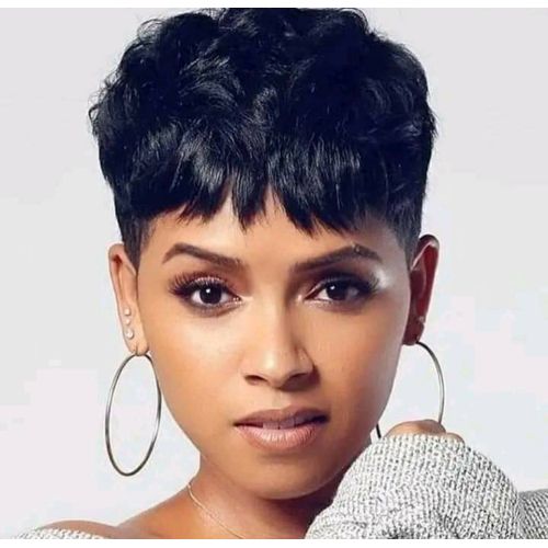 Ombre Human Hair Side Part Pixie Wig + FREE Gift !!!