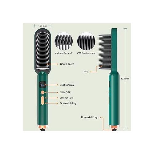 Electric Hair Straightening Comb with Temperature Control – Fast Heating