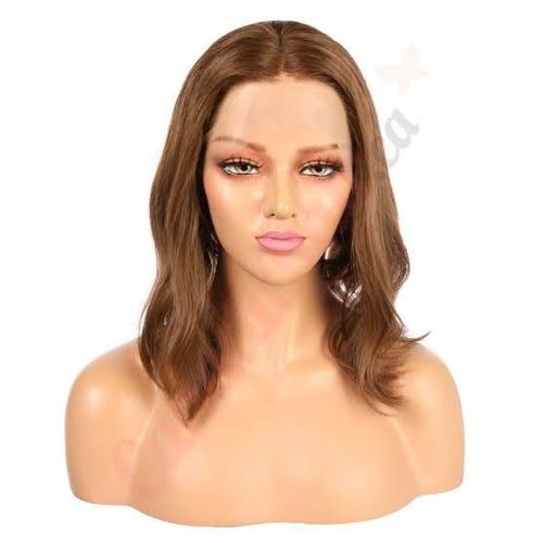 Heat friendly bob wavy wig with a 2*4 lace closure__brown