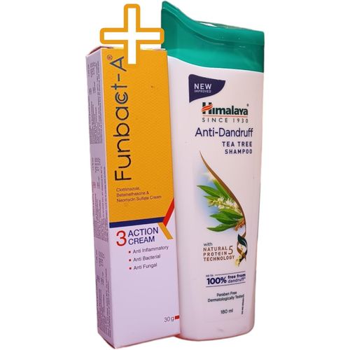 Himalaya Anti-Dandruff Tea Tree Shampoo + Funbact-A Cream