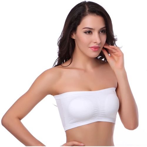 Bragg Women Seamless Strapless High Elastic Wrapped Invisible Strapless Soft Chest Wraps Tube Tops Push Up Bra Breathable Strapless Bras For Women