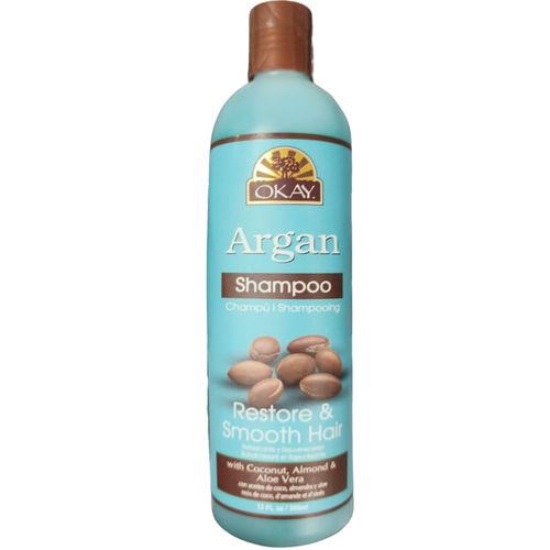 Okay Argan Shampoo Restore & Smooth Hair With Coconut, Almond & Aloe Vera bc