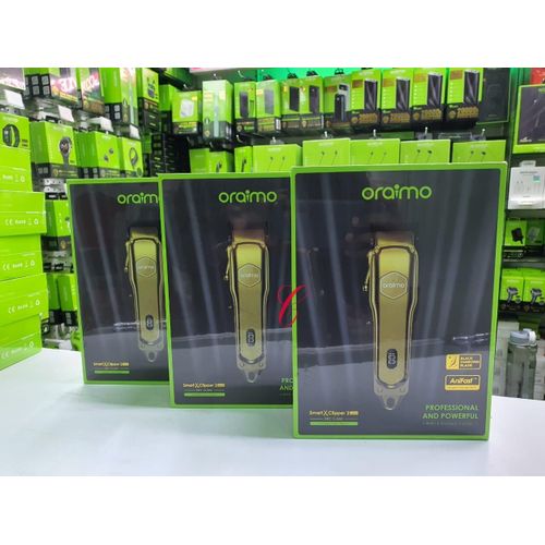 Oraimo Smart Clipper 2 Gold OPC-CL30G Black Diamond Blade Professional and Powerful Cordless Hair Clipper with 4 Guided Combs for Precision Grooming and Long Lasting Performance