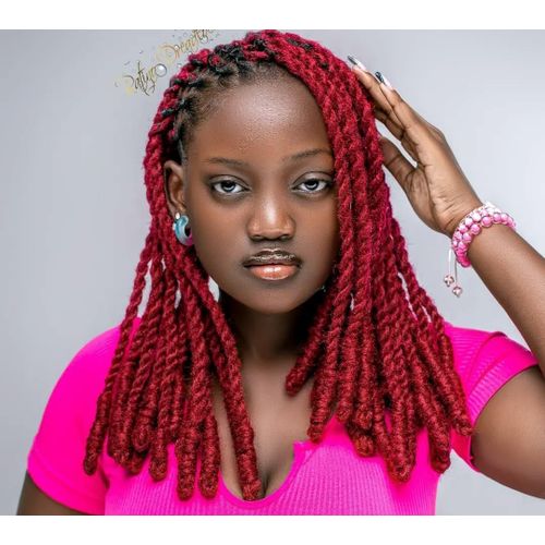 All natural Maroon Artificial Dreadlocks