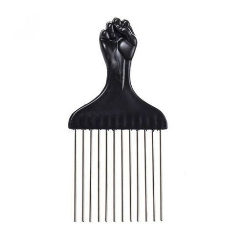 Afro Metal Comb Wide Toothed Com- Black