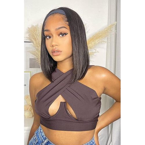 Beginner Friendly Bob 12 Inches HEADBAND Wig__black